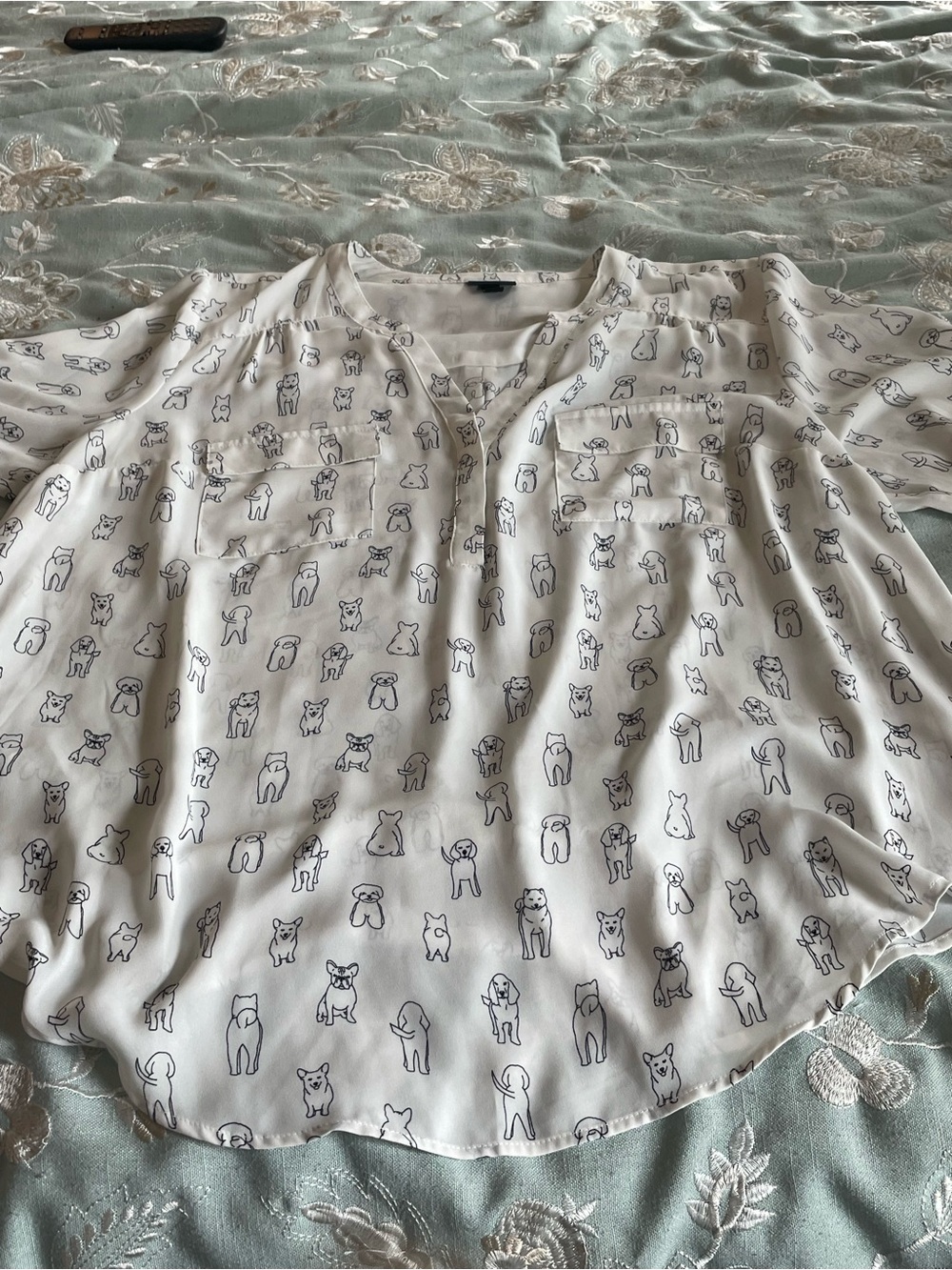 torrid Cream Tunic Top with Black Dog Outline Print - Picture 16 of 16